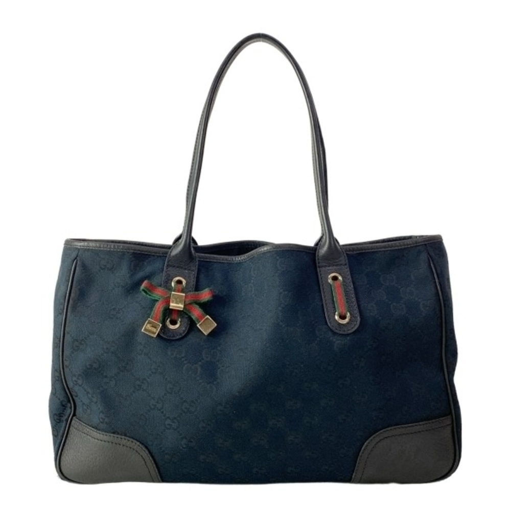 Gucci Tote Bag Princy GG Sherry web leather black green red